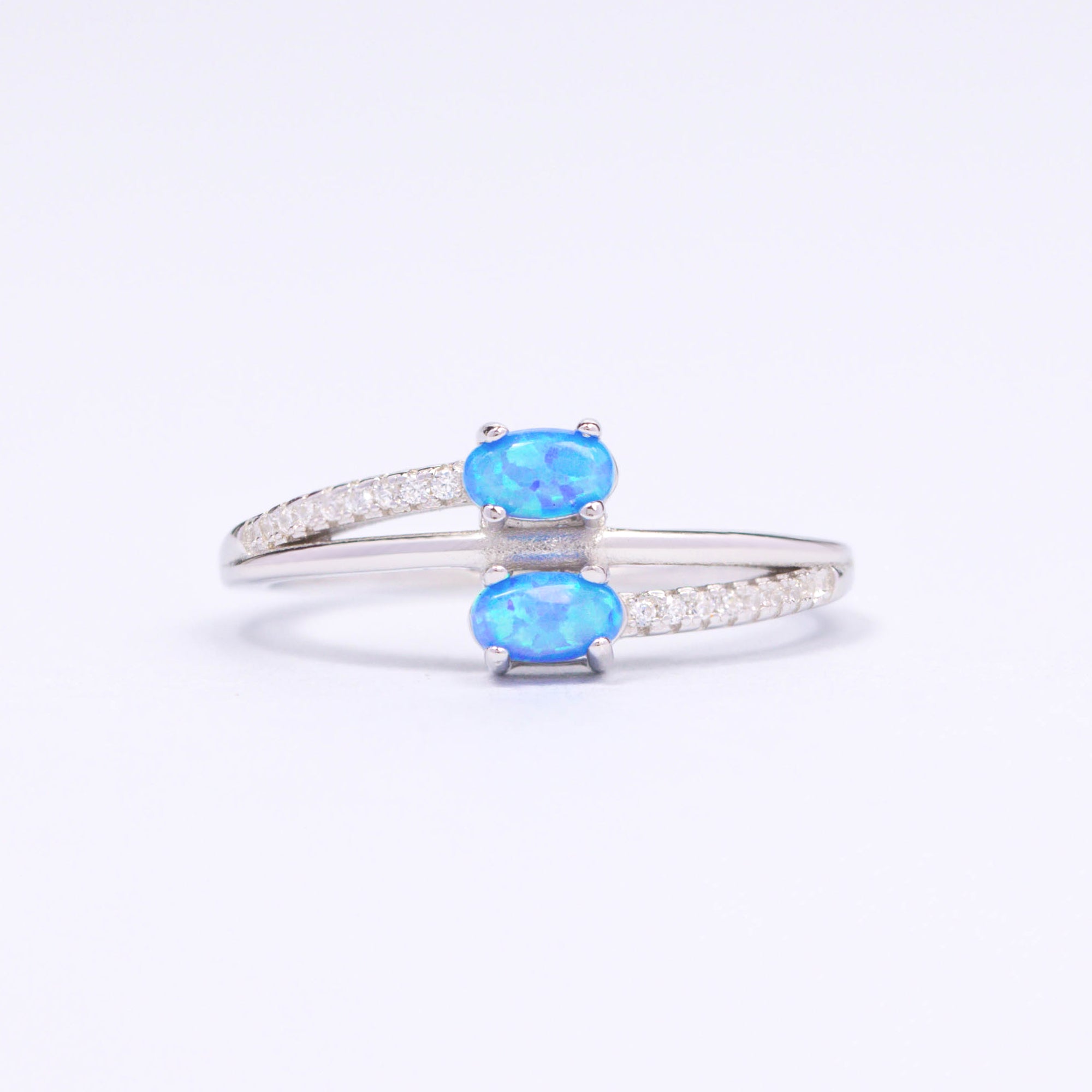 Iridescent Opal CZ Silver Ring – Imperial Candles