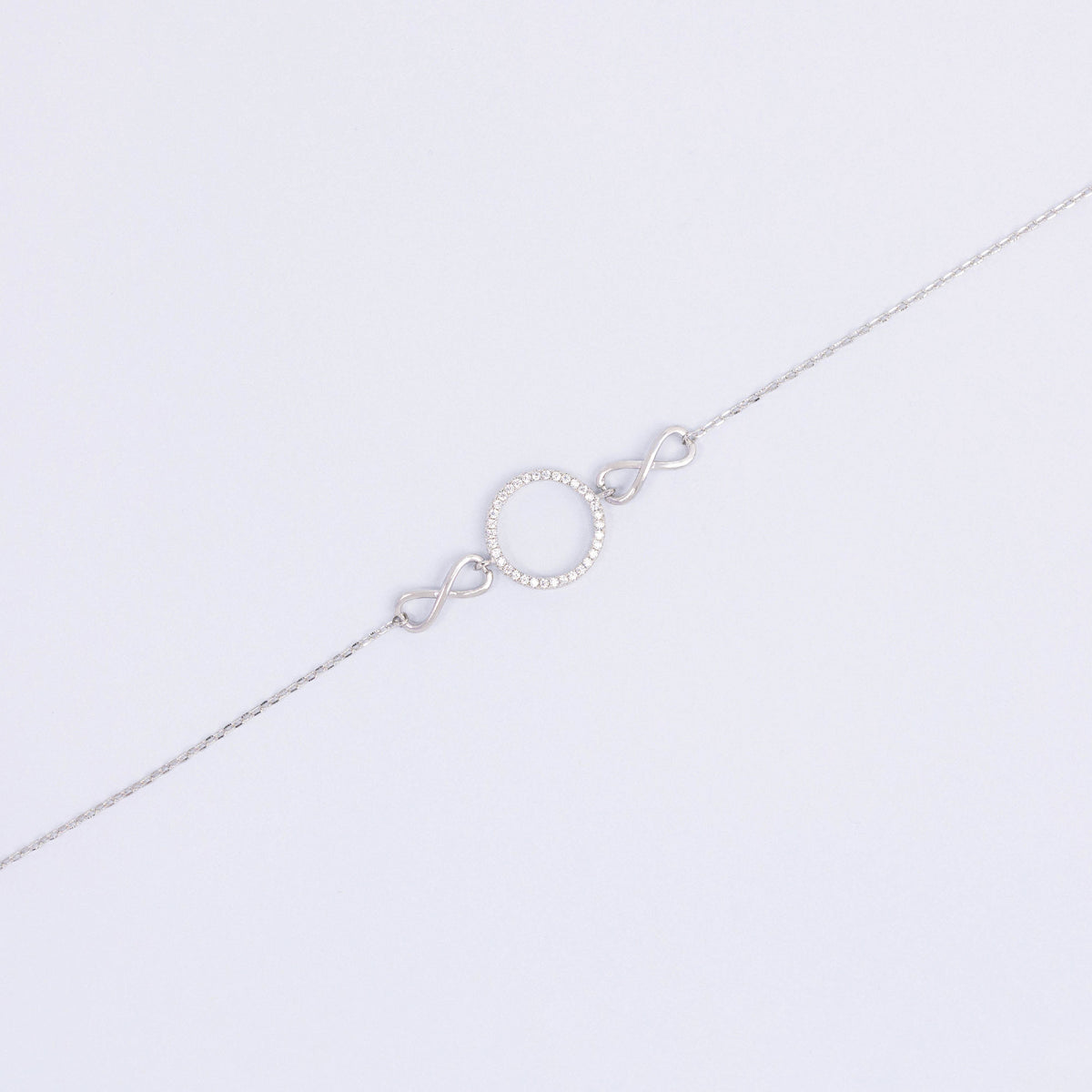 Infinity  Clear CZ Silver Bracelet