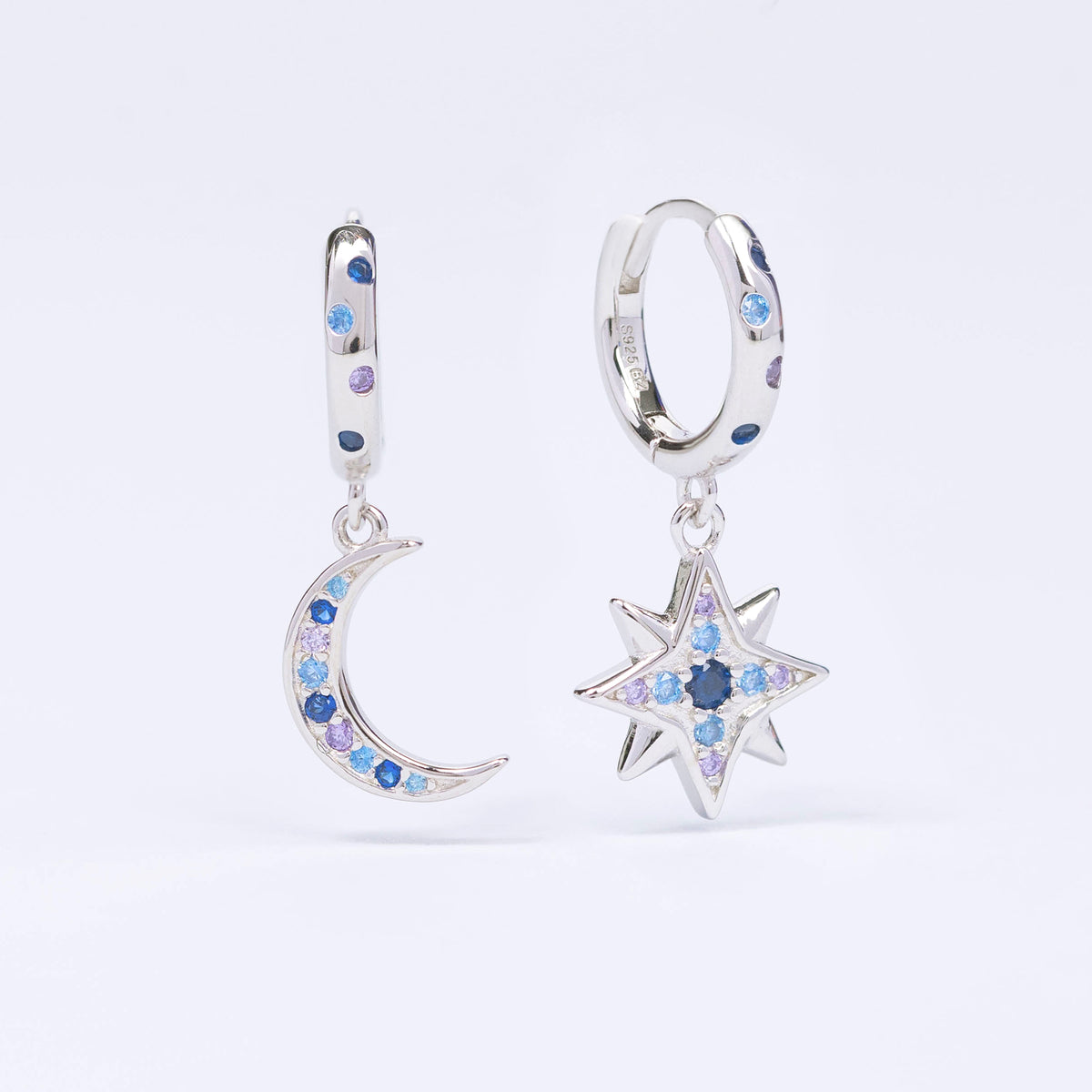 Star CZ Silver Earrings