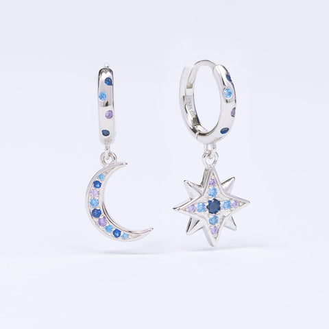 Star CZ Silver Earrings
