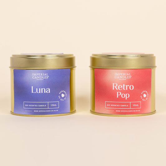 Duo Mystery Gold Tin Candle