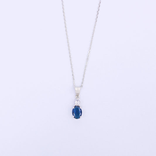 Sapphire CZ Silver Necklace