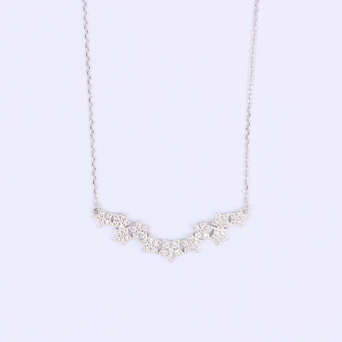 Stars CZ Silver Necklace