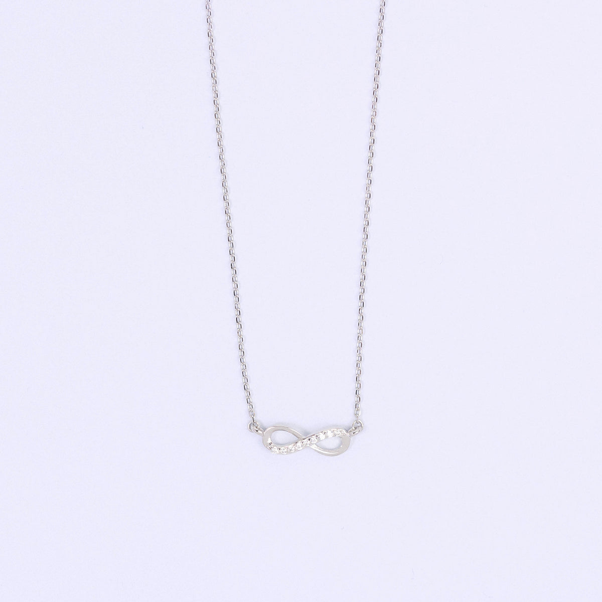 Infinity CZ Silver Necklace