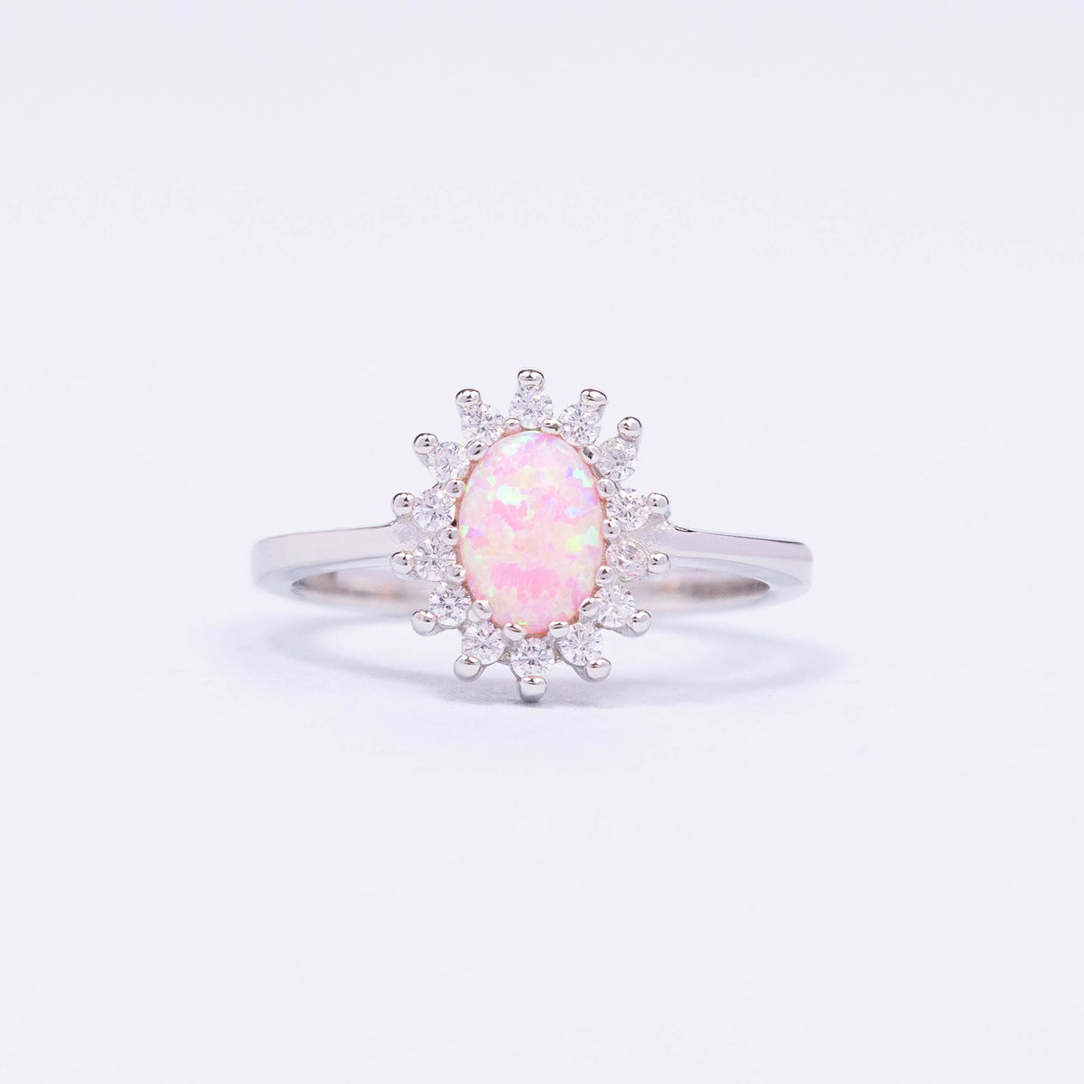 Pink CZ Silver Ring