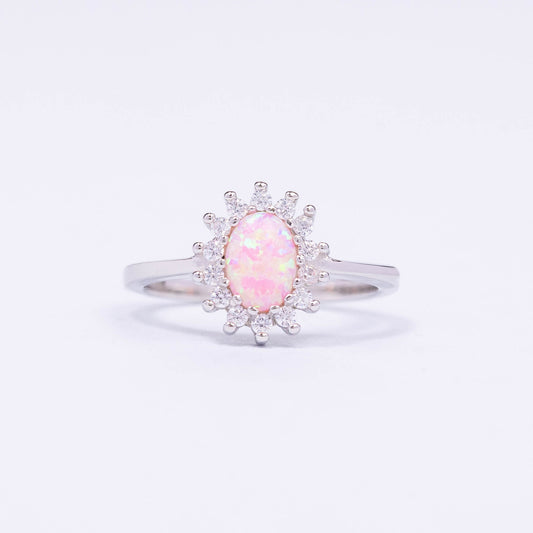 Pink CZ Silver Ring