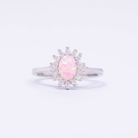 Pink CZ Silver Ring