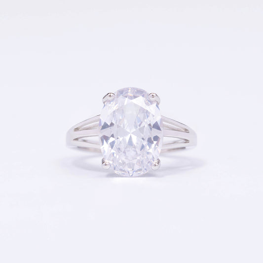 Clear CZ Silver Ring