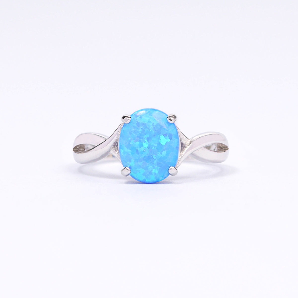 Opal CZ Silver Ring