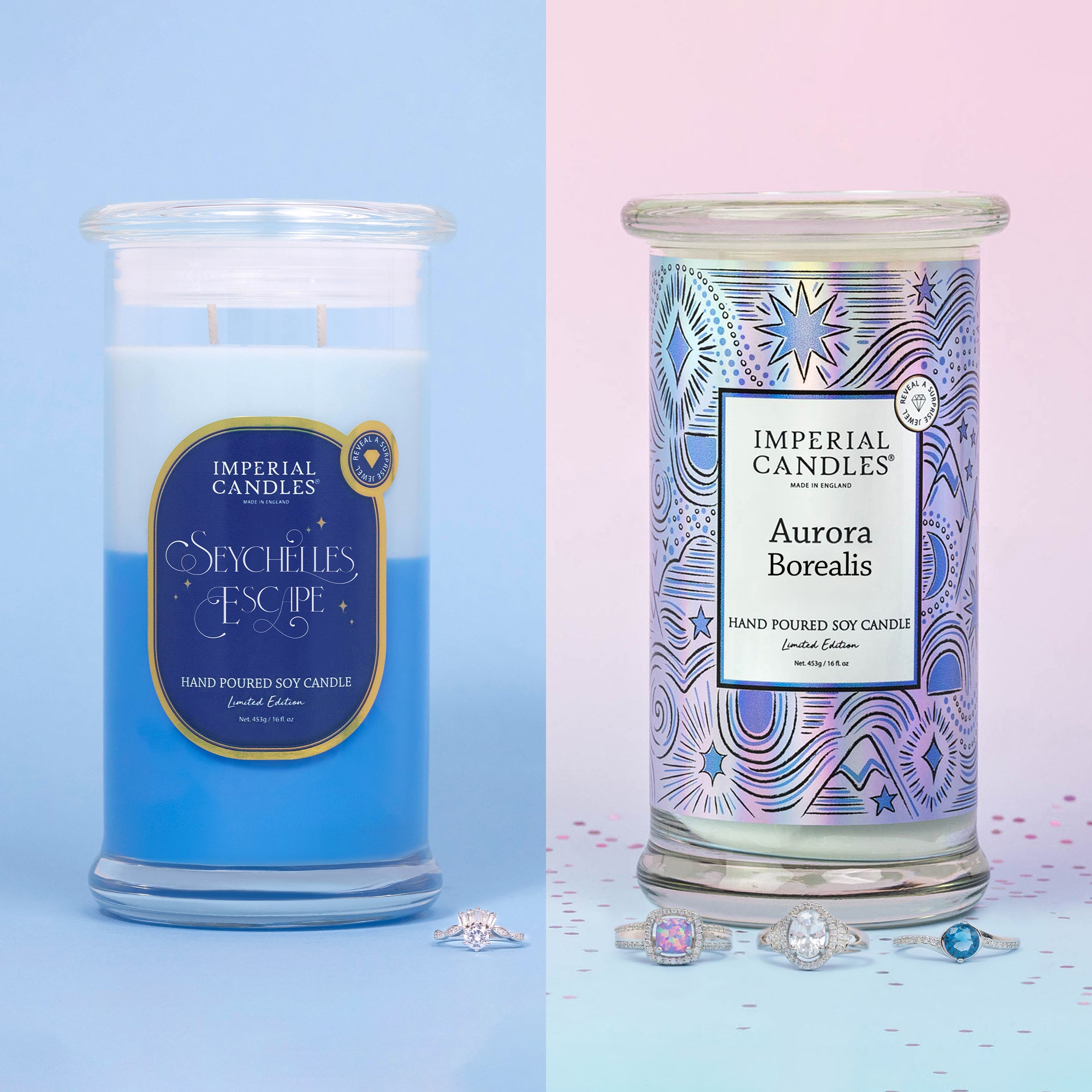 Escape Under the Stars Surprise Luxury Jewel Scented Candle Bundle