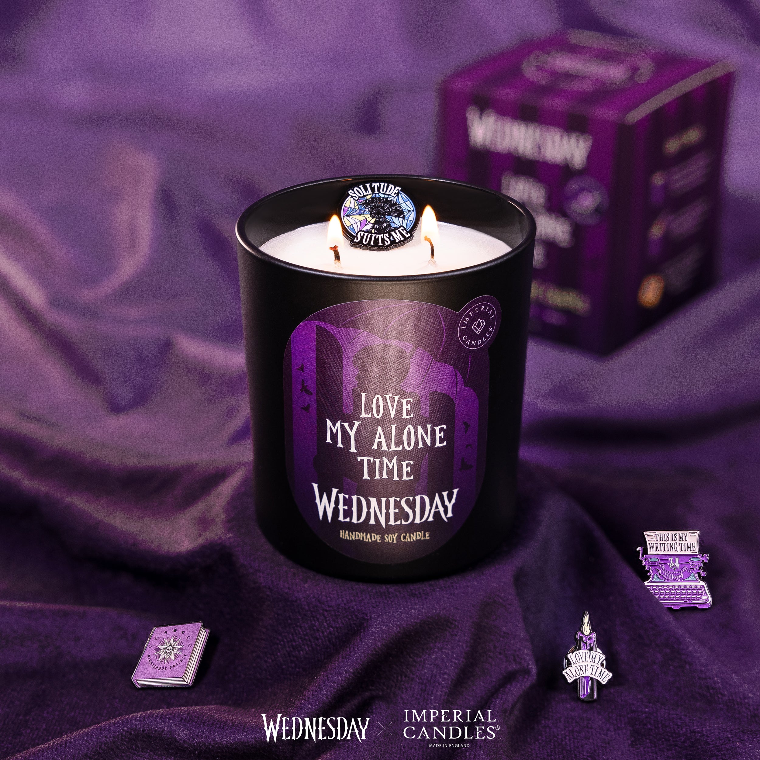 Wednesday x Imperial Candles - Scented Candle with Hidden Enamel- Love My Alone Time