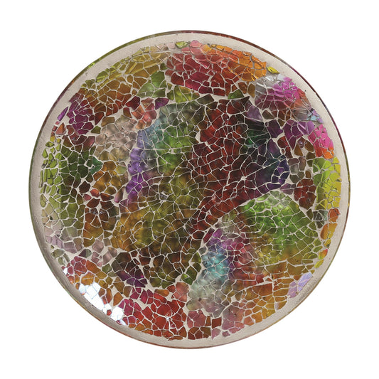 Rainbow Crackle Candle Plate