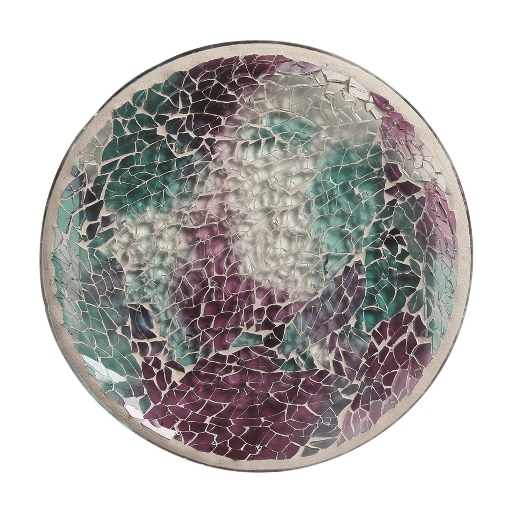 Teal Crackle Candle Plate